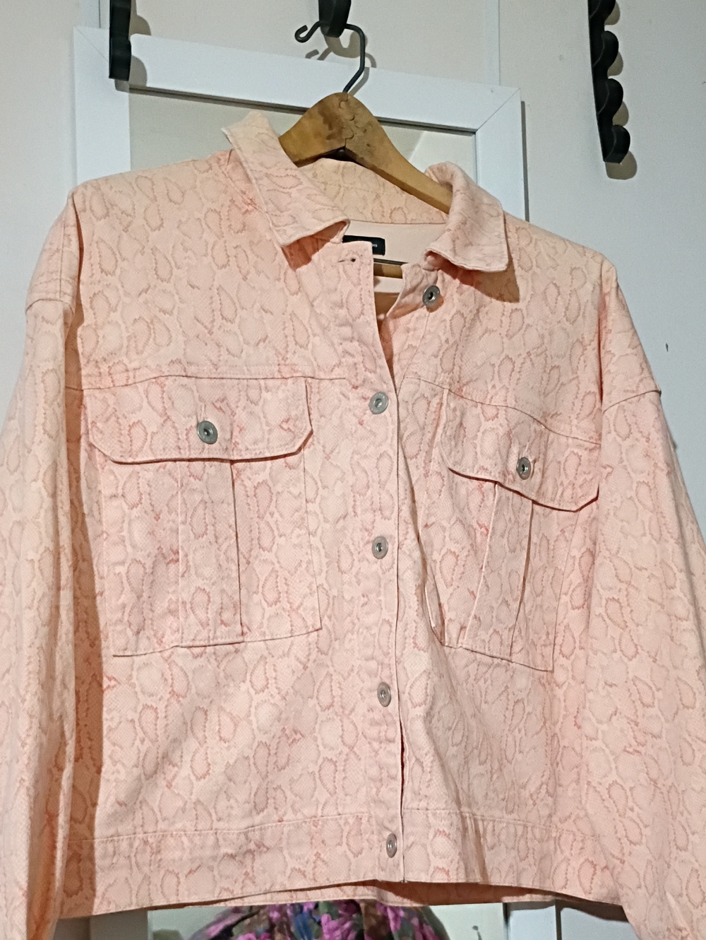 INC Denim Jacket w/ Faded Snake Skin Print (XL) Never Worn'